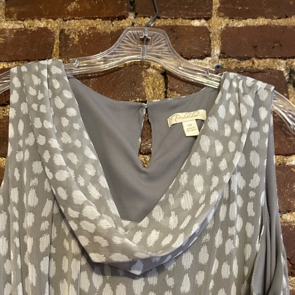 Prelude Grey White Midi Drape Neckline Matching belt Size14 - Picture 5 of 13